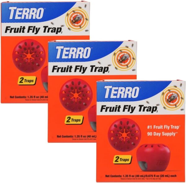 TERRO T2503-3 Ready-to-Use Indoor Fruit Fly Trap with Built in Window