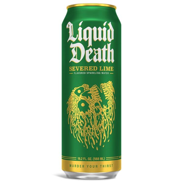 Liquid Death, Severed Lime, Lime-Flavored Sparkling Water, 8-Pack