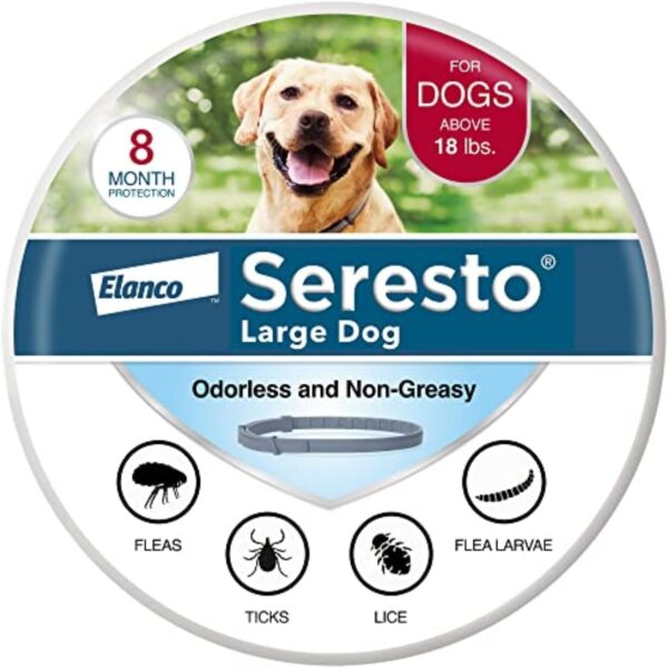 Seresto Large Dog Vet-Recommended Flea & Tick Treatment & Prevention Collar for Dogs Over 18 lbs