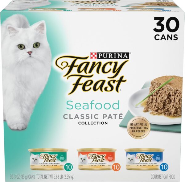 Purina Fancy Feast Seafood Classic Pate Collection Grain Free Wet Cat Food