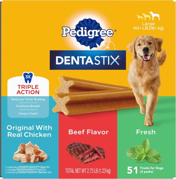 PEDIGREE DENTASTIX Large Dog Dental Care Treats Original, Beef