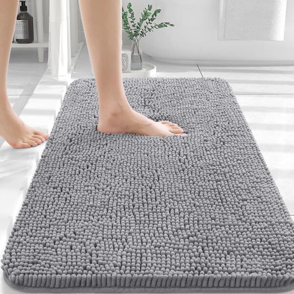 Roll over image to zoom in      2+  6 VIDEOS OLANLY Bathroom Rugs 30x20, Extra Soft Absorbent Chenille Bath Rugs